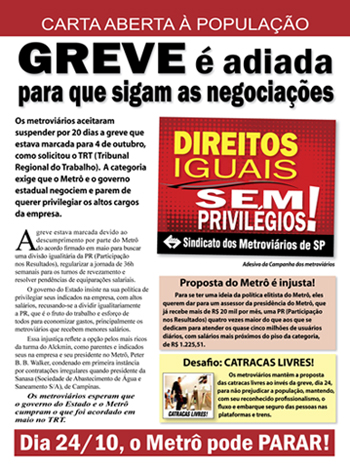 Carta Aberta à População de SP